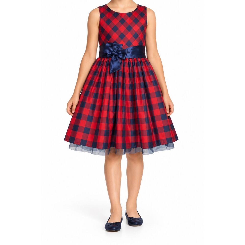 🔥 5 for $30 🔥 Cat & Jack Girls Plaid Sleeveless Holiday Dress | Size 10